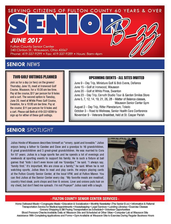 June 2017 Senior B-zz Newsletter